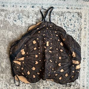 Anthropologie Black and Tan Top